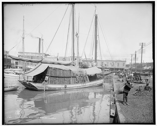 Charcoal boats in Old Basin, New Orleans, La.