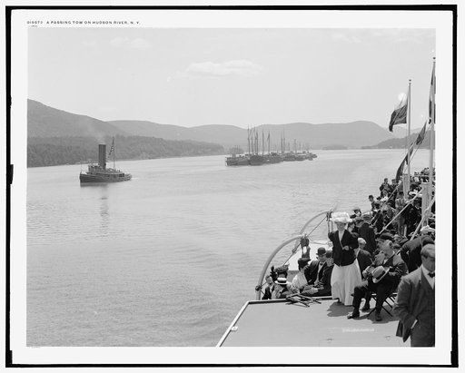 A Passing tow on Hudson River, N.Y.