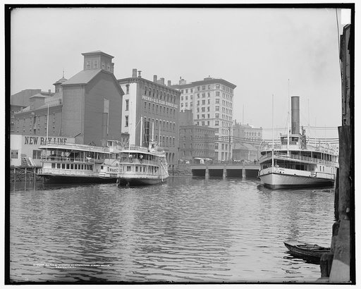 River steamers at Crawford Street Bridge, Providence, R.I.