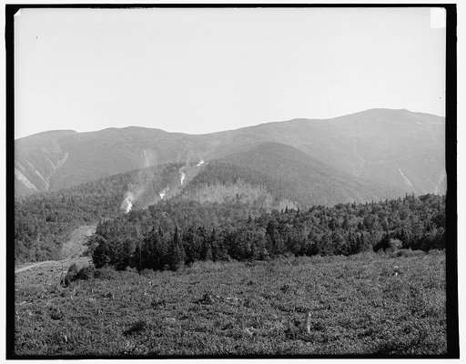 Trains ascending Mt. Washington, White Mts., N.H.