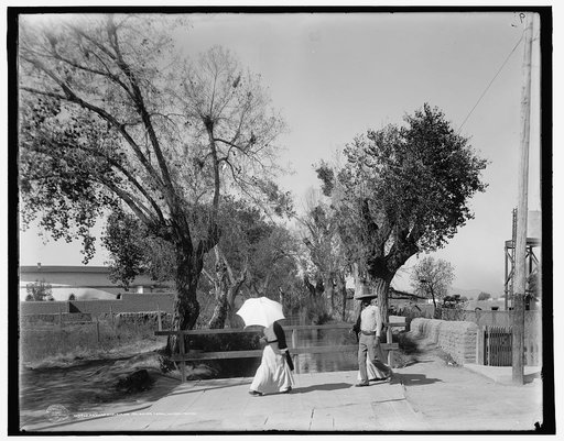 Mexican acequeia [i.e., acequia], or irrigating canal, Juarez, Mexico