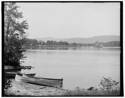 Looking toward Rockhurst from Trout Pavilion [Hotel], Lake George, N.Y.