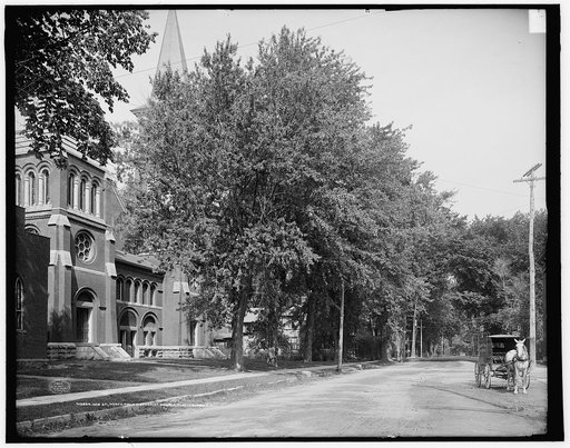 Oak St., north from Methodist church, Plattsburgh, N.Y.