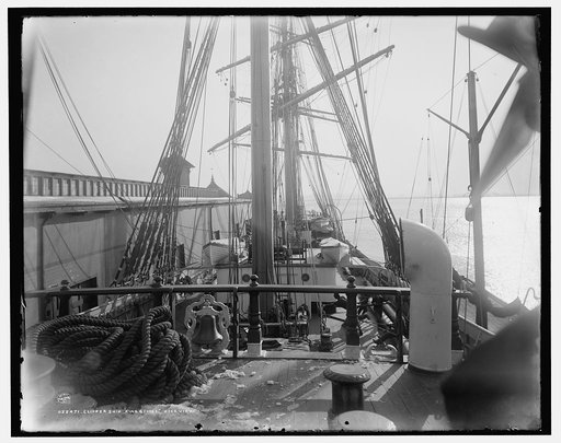 Clipper ship King George, deck view