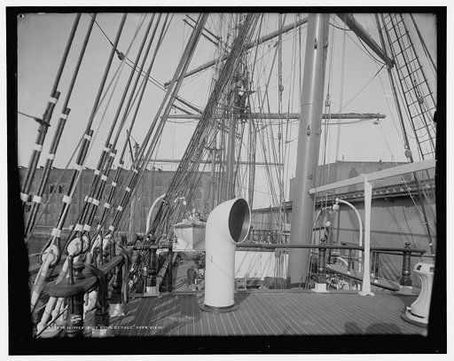 Clipper ship King George, deck view