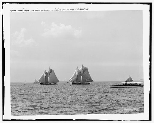 Jessie Costa and James W. Parker in first [?] Fishermen's Race for Lipton Cup