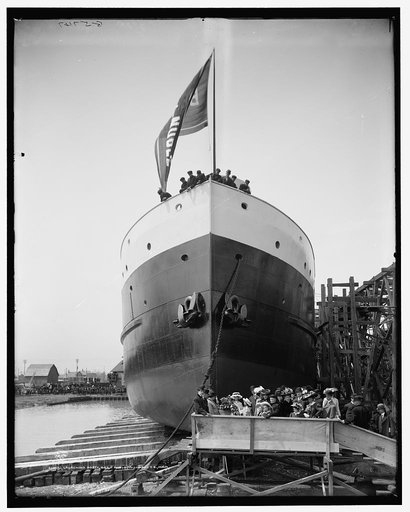 Launching party, Ben. J. [sic] Noble, Wyandotte, Mich.