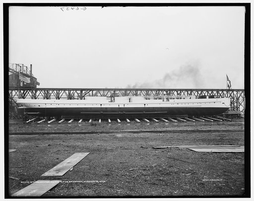Str. Rochester on the ways, broadside, Wyandotte, Mich.