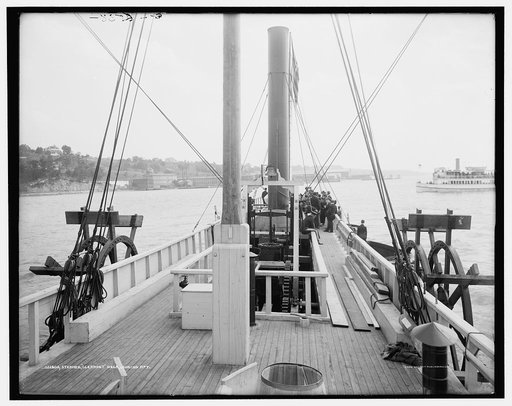 Steamer Clermont, deck, looking aft