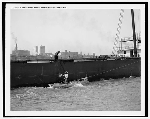 U.S. Marine Postal Service, Detroit River, delivering mail