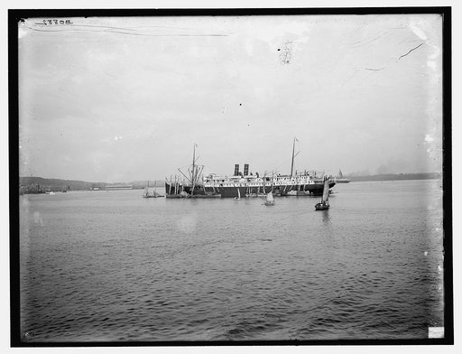 Steamship in harbor, probably in Havana, Cuba