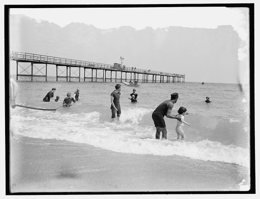 In the surf, probably Atlantic City