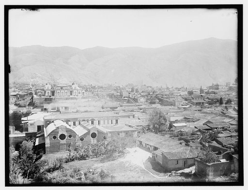 Latin American cityscape in valley