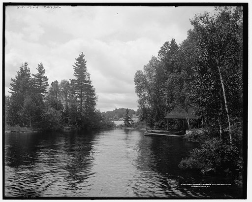 Boat landing, St. Hubert's Isle, Raquette Lake, Adirondack Mts., N.Y.