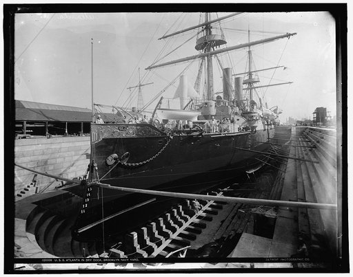 U.S.S. Atlanta in dry dock, Brooklyn Navy Yard