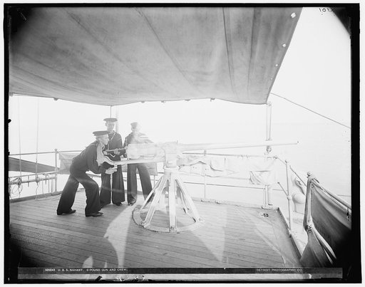 U.S.S. Nahant, 6-pound gun and crew