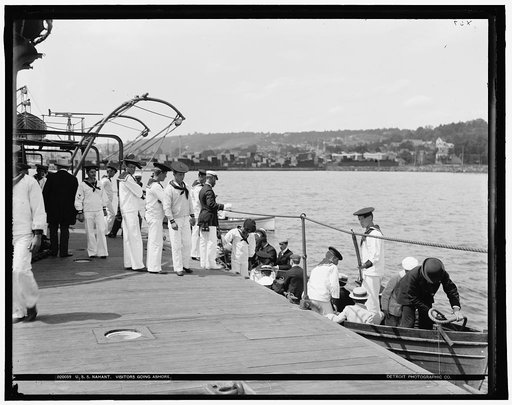 U.S.S. Nahant, visitors going ashore