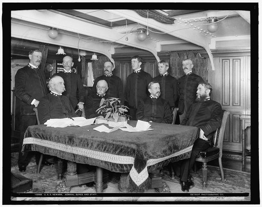 U.S.S. Newark, Admiral Bunce and staff