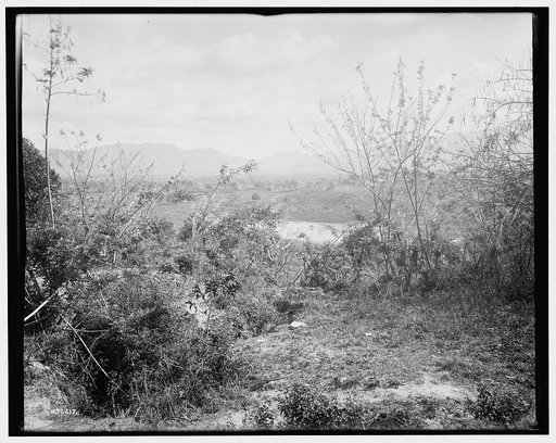 View towards position of American forces from San Juan Hill, Santiago de Cuba, Cuba