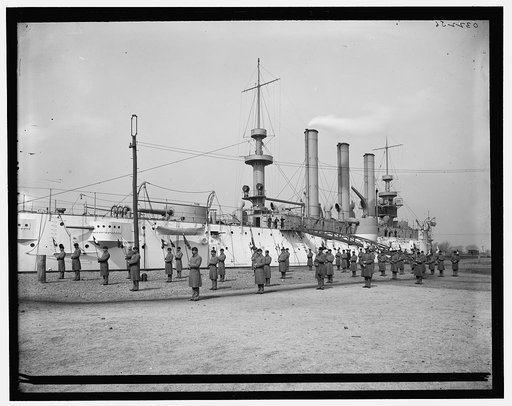 U.S.S. Brooklyn, Marine Guard, signal drill