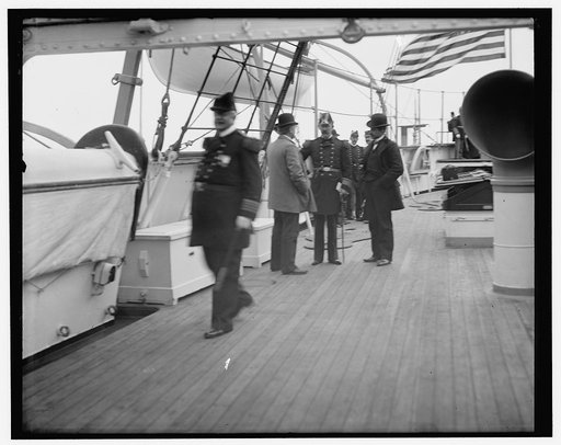 U.S.S. Chicago, Admiral Schley interviewing reporters