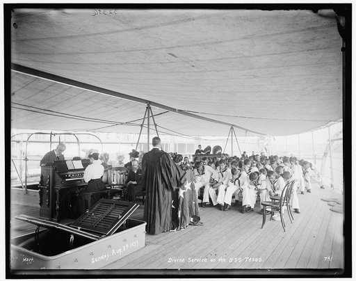 Divine service on the U.S.S. Texas