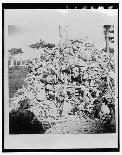 Heap of bones in the cemetery, Necropolis Cristobal Colon, Havana