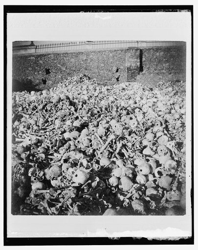 Heap of bones in the cemetery, Necropolis Cristobal Colon, Havana