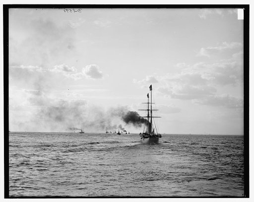 America's Cup race, homeward bound after the race