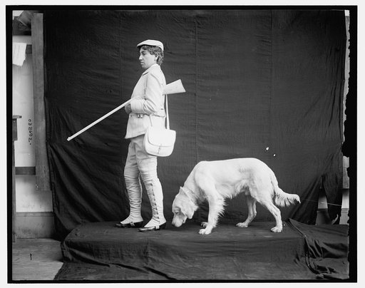 Billy and his mistress in hunting poses