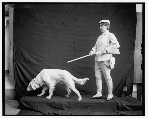 Billy and his mistress in hunting poses