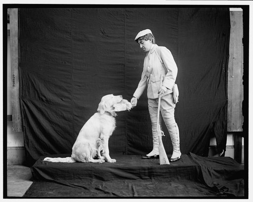 Billy and his mistress in hunting poses