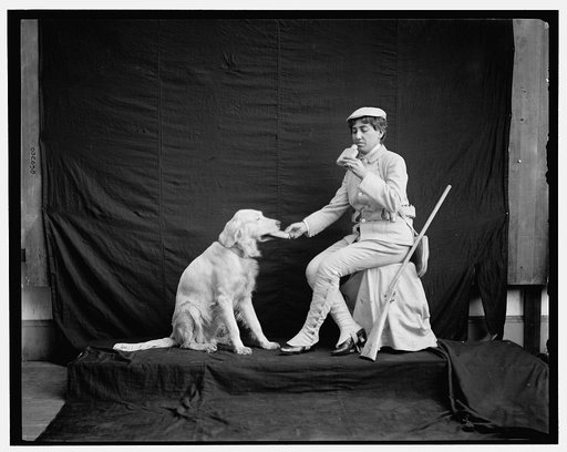 Billy and his mistress in hunting poses