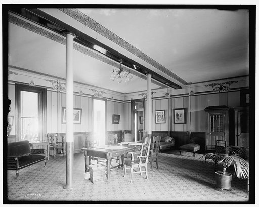Alma Sanitarium, smoking room, Alma, Mich.