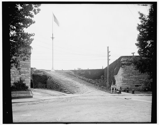 Ascent to the flagstaff, Fort Monroe, Va.