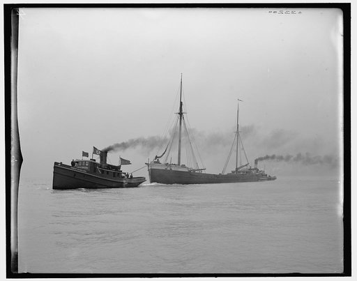 A tow entering St. Clair Ship Canal