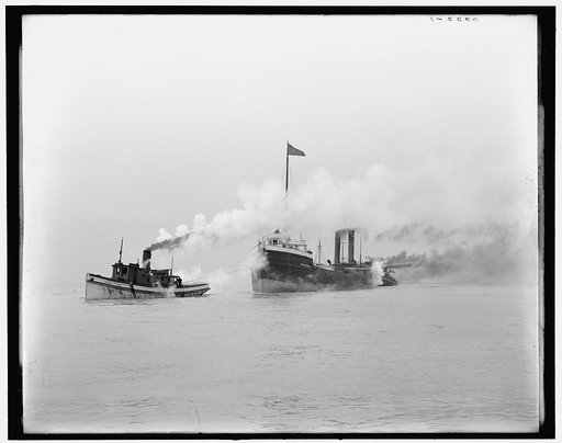 A tow entering St. Clair Ship Canal