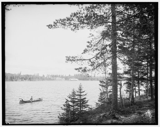 Lower St. Regis Lake, Paul Smith's Hotel from Peter's Rock, Adirondack Mts., N.Y.