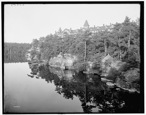 The Wildmere House from the lake, Lake Minnewaska, N.Y.