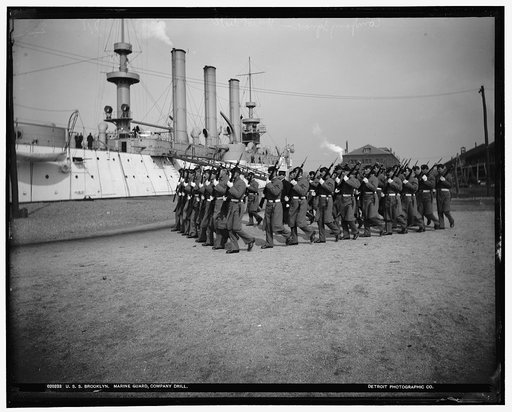 U.S.S. Brooklyn, Marine guard company drill