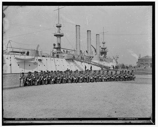 U.S.S. Brooklyn, Marine guard company drill