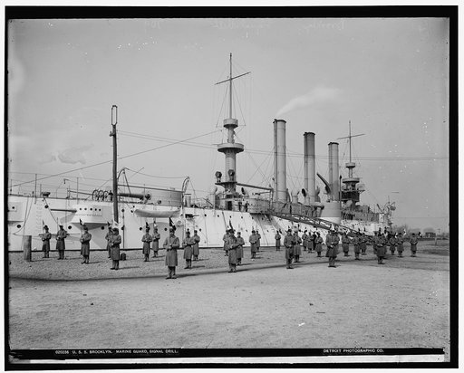 U.S.S. Brooklyn, Marine guard signal drill