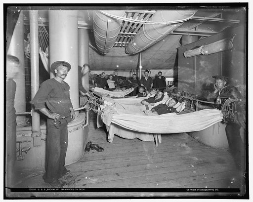 U.S.S. Brooklyn, hammocks on deck
