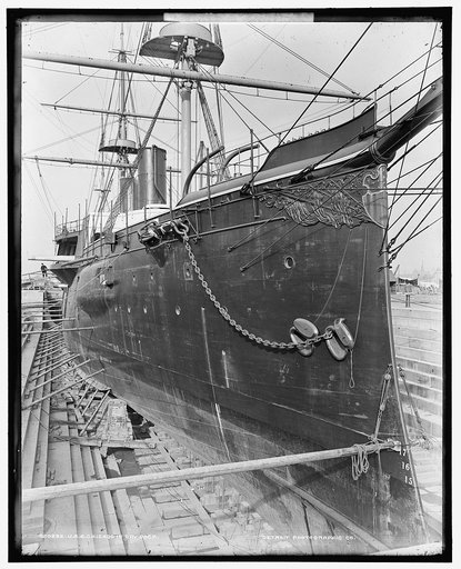 U.S.S. Chicago in dry dock