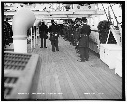 U.S.S. Chicago, receiving Admiral Schley