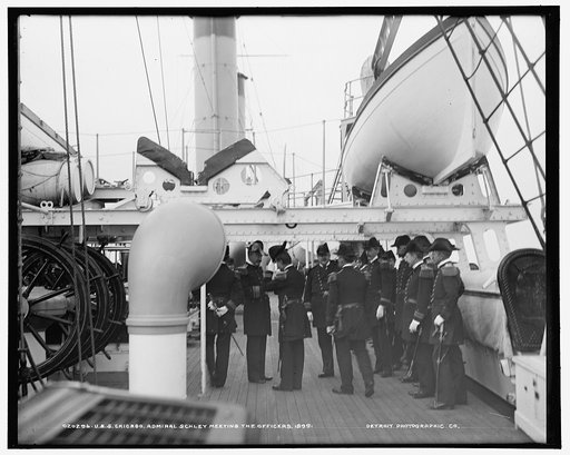 U.S.S. Chicago, Admiral Schley meeting the officers