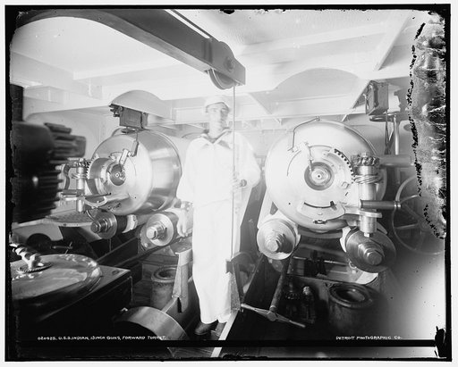 U.S.S. Indian[a]; 13 inch guns, forward turret