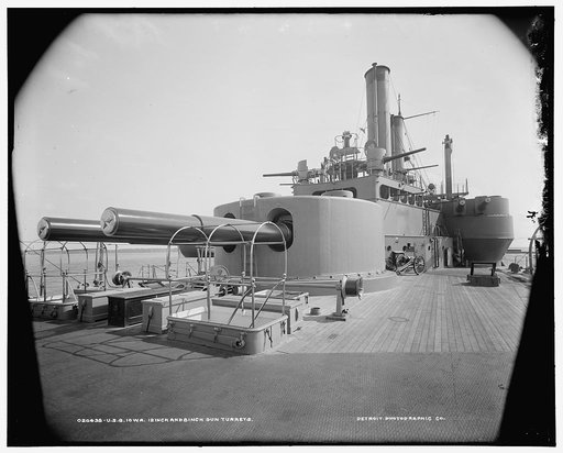 U.S.S. Iowa, 12 inch and 8 inch gun turrets