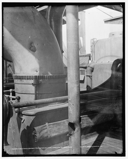 U.S.S. Iowa, damage from Spanish fire in Battle of Santiago
