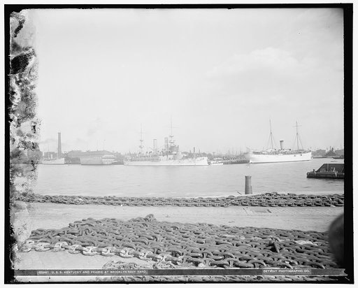 U.S.S. Kentucky and Prairie at Brooklyn Navy Yard